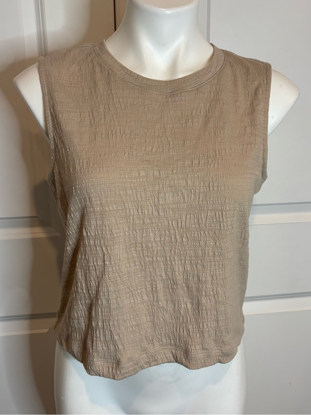 Z Supply Tan Textured Sloane Sleeveless Crop Tank Top Sloane Wide Leg Pants S - Picture 2 of 11